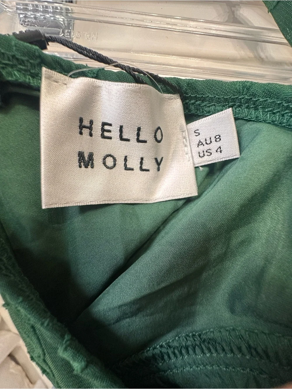 Hello Molly Dark Green Slip Midi Dress with Ruched Bodice